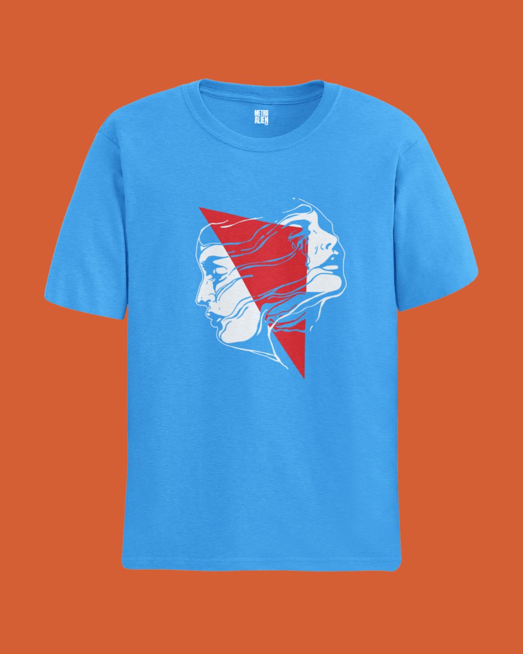 Dual Perspective - Sky Blue Graphic T-Shirt