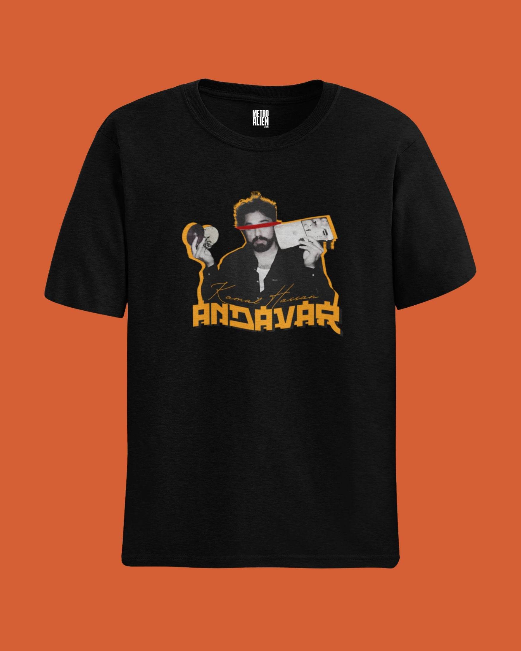 ANDAVAR Kamal Hassan! - Black Graphic T-Shirt