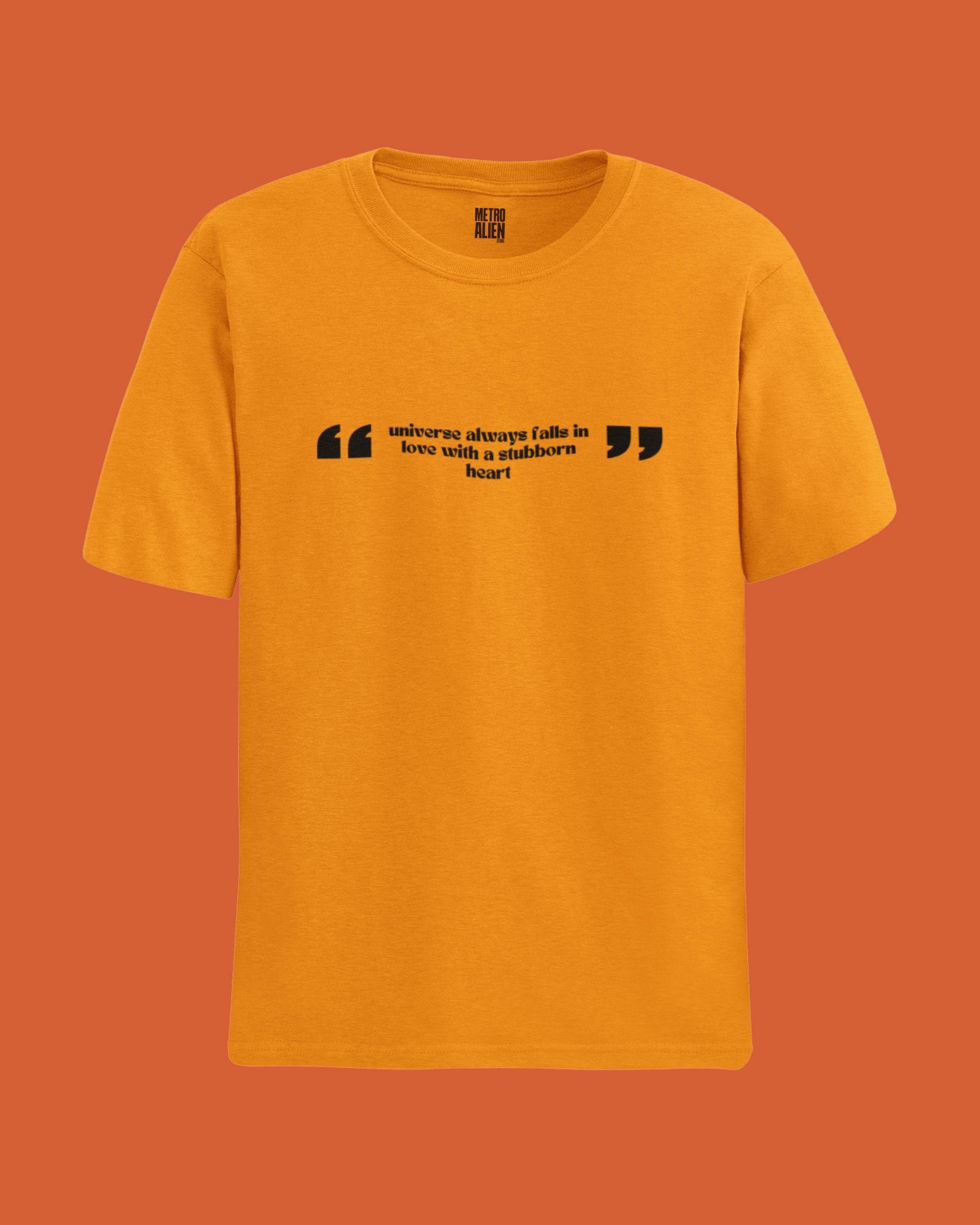 "Stubborn Heart" Quote Tee – Mustard Yellow T-Shirt
