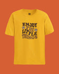 Enjoy The Little Things – Retro Yellow Graphic Tee