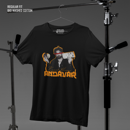 ANDAVAR Kamal Hassan! - Black Graphic T-Shirt