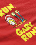 Run Gary Run SpongeBob Graphic Tee Closeup - Metro Alien | Cartoon Nostalgia Tee India