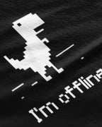 I'm Offline Graphic Tee Closeup - Metro Alien | Black 100% Cotton Tee India