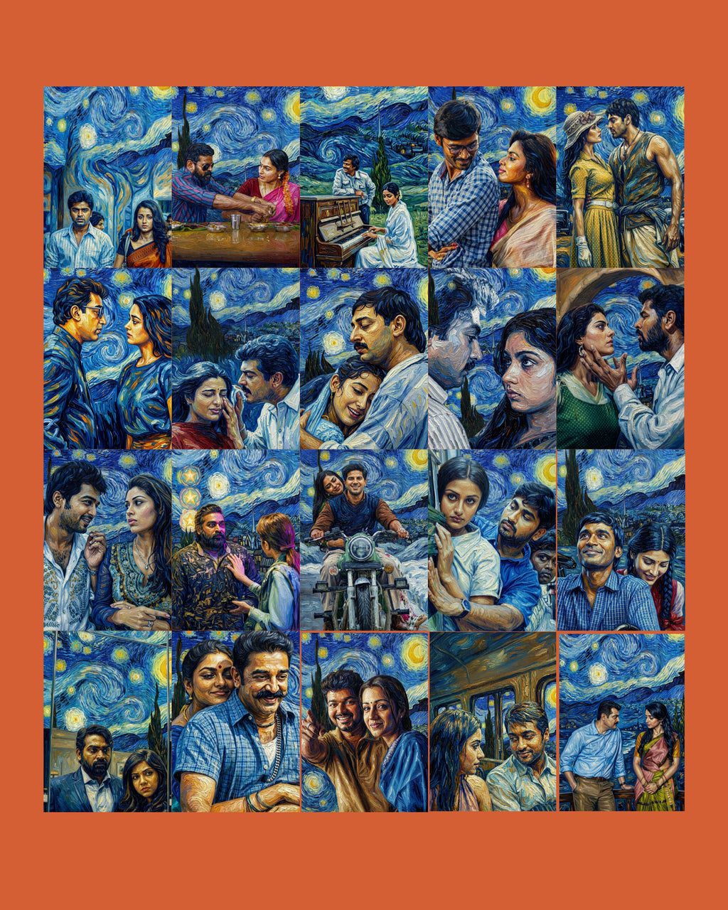 Starry Night Tamil Movies Combo Set  - 20 Posters