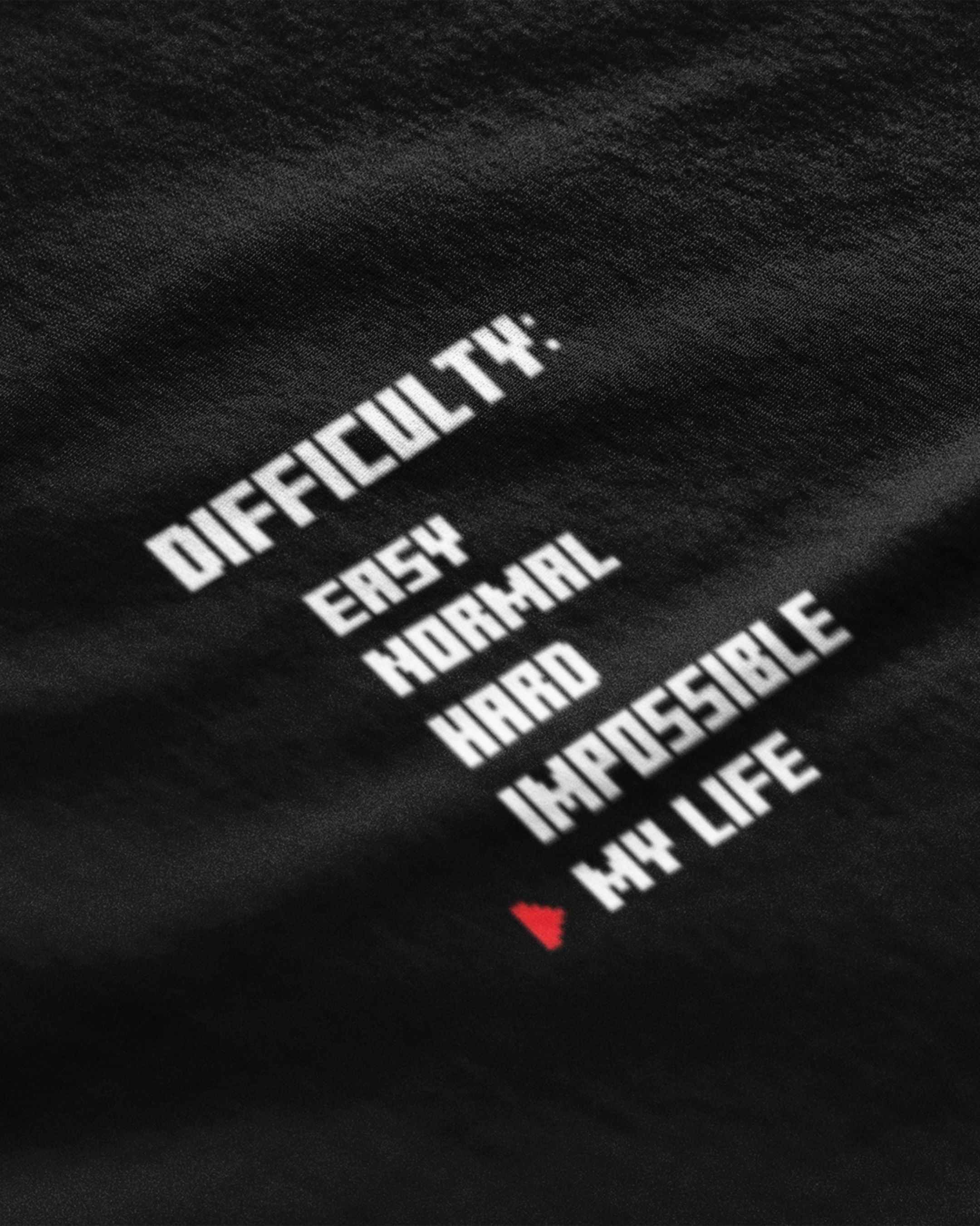 Difficulty: My Life – Gamer Black Graphic Tee