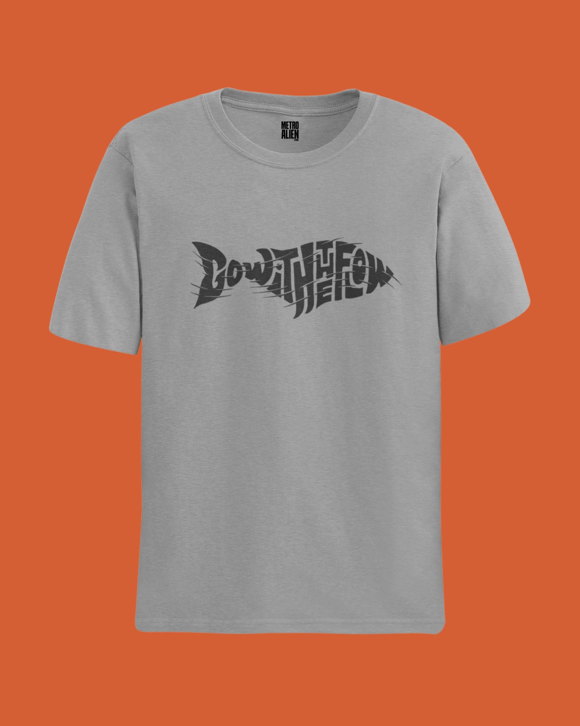 Go with the Flow - Gray Graphic T-Shirt