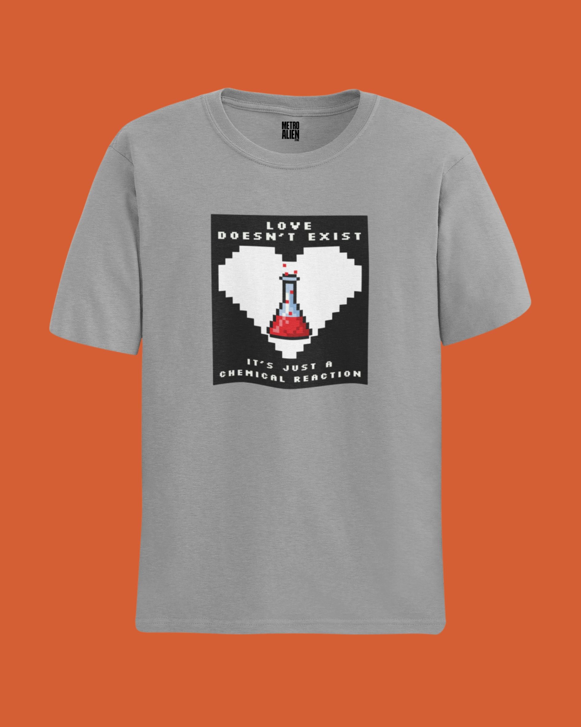 Love is Just Chemistry - Grey Graphic Printed T-Shirt