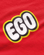 EGO Red Graphic Tee Closeup - Metro Alien | 100% Cotton Attitude Tee India