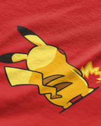 Pikachu Spark Pokemon Graphic Tee Closeup - Metro Alien | Electric Type Fan Tee India