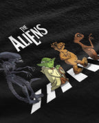 The Aliens Abbey Graphic Tee Closeup - Metro Alien | UFO Space Culture Tee India