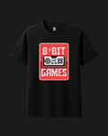 Black classic fit t-shirt with retro 8-bit video game controller graphic print by Metro Alien