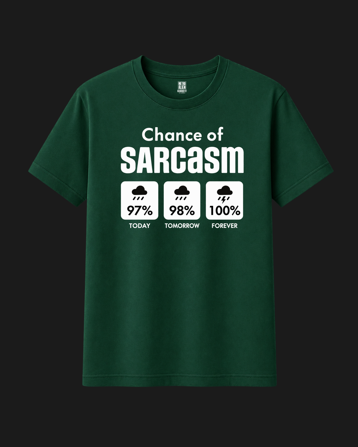Chance of Sarcasm Graphic T-Shirt – Bottle Green