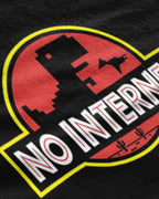 Jurassic No Internet Graphic Tee Closeup - Metro Alien | Dino Fan Tech Lover Tee India