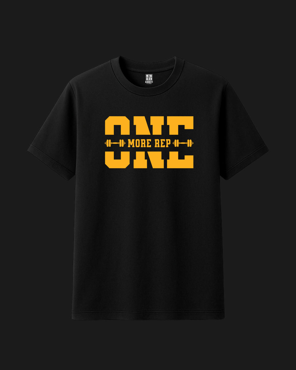 One More Rep – Classic Fit Black Gym Tee