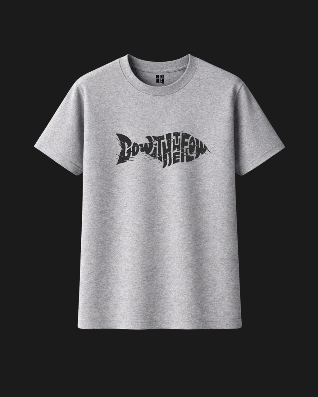 Go with the Flow - Grey Graphic T-Shirt