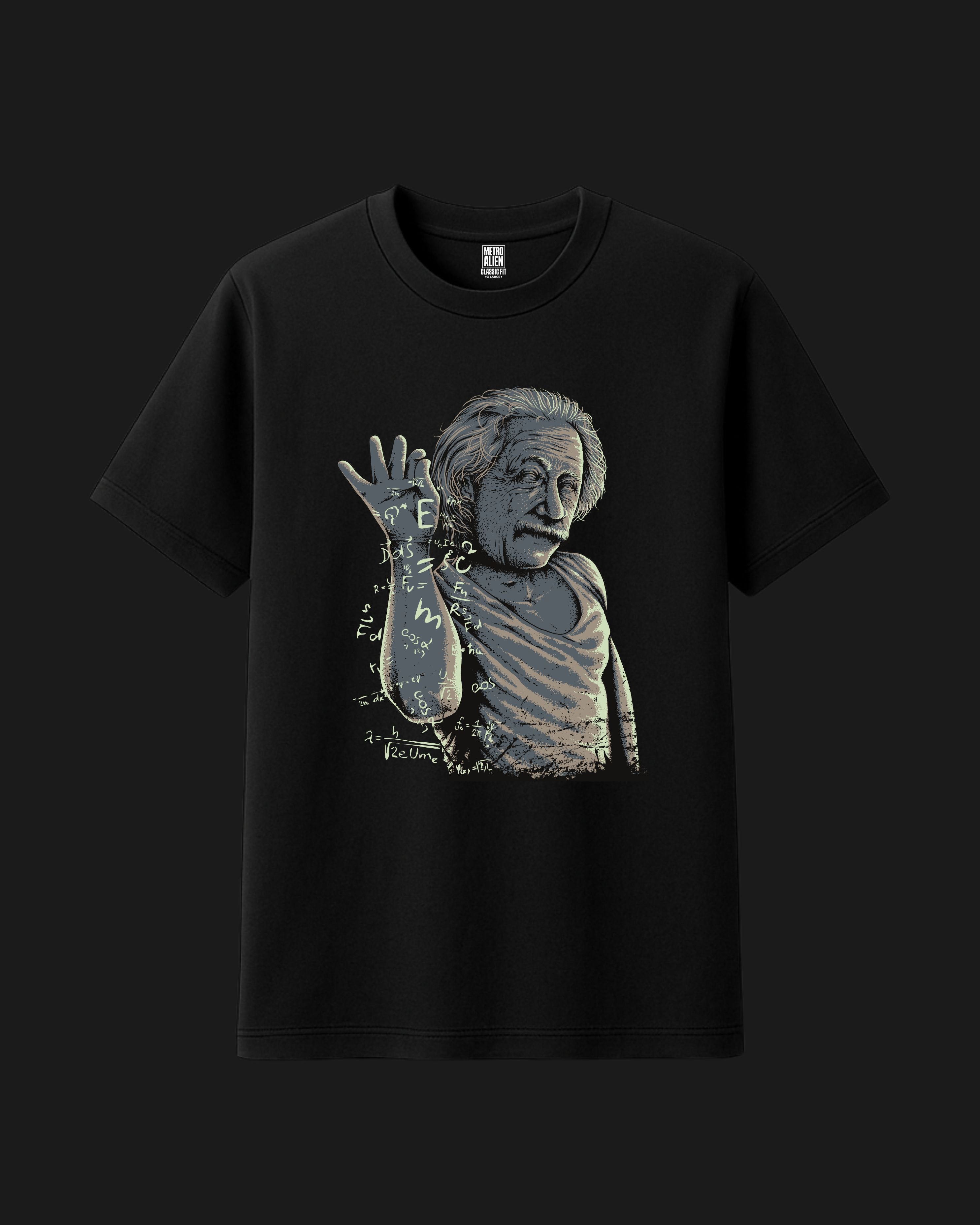 Einstein's Wisdom -  Black Graphic T-Shirt