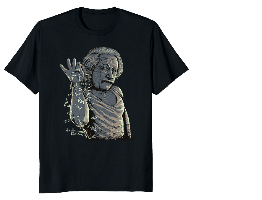 Einstein's Wisdom - Black Graphic Printed T-shirt