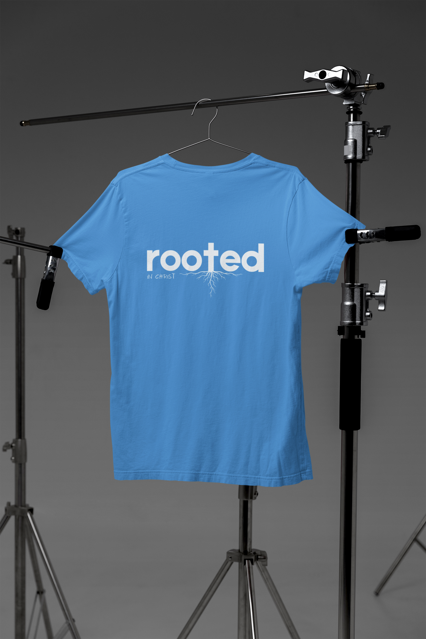 Rooted in Christ - Sky Blue Graphic T-shirt