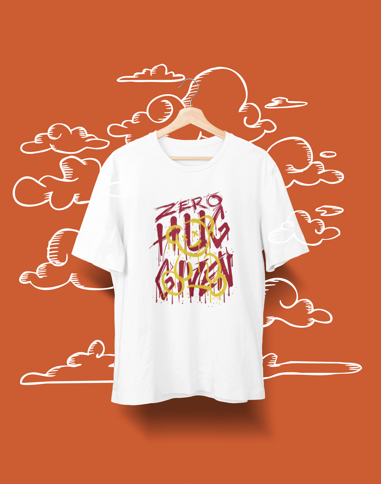 Zero Hugs Given - Regular White Graphic T-Shirt