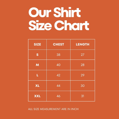 Size chart for movie themed tshirt eyes chico graphic t-shirt showing chest and length measurements